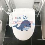 呢呢马桶贴画卫生间浴室创意马桶盖装饰贴纸卡通可爱动物防水自粘 小蓝鲸